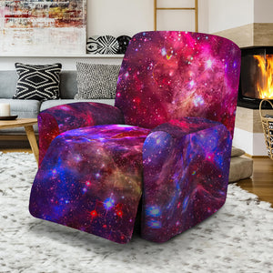 Red Purple Nebula Galaxy Space Print Recliner Slipcover