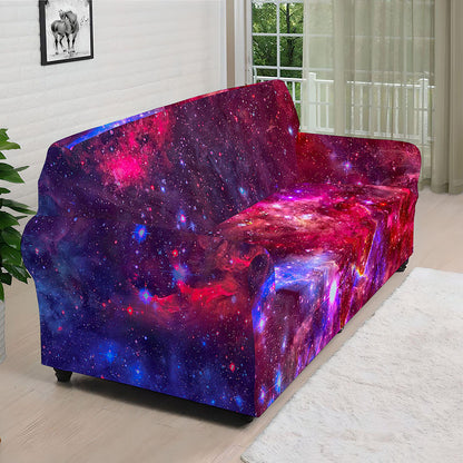 Red Purple Nebula Galaxy Space Print Sofa Cover