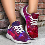 Red Purple Nebula Galaxy Space Print Sport Shoes GearFrost