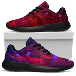 Red Purple Nebula Galaxy Space Print Sport Shoes GearFrost