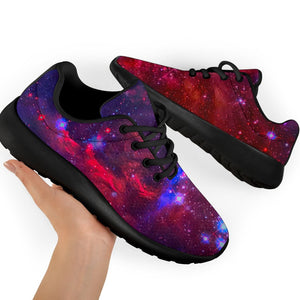 Red Purple Nebula Galaxy Space Print Sport Shoes GearFrost