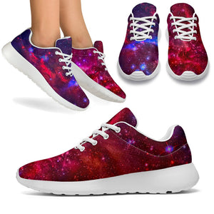 Red Purple Nebula Galaxy Space Print Sport Shoes GearFrost