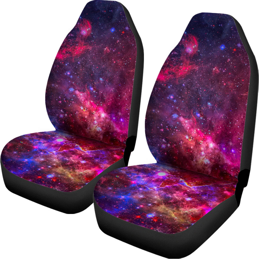 Red Purple Nebula Galaxy Space Print Universal Fit Car Seat Covers