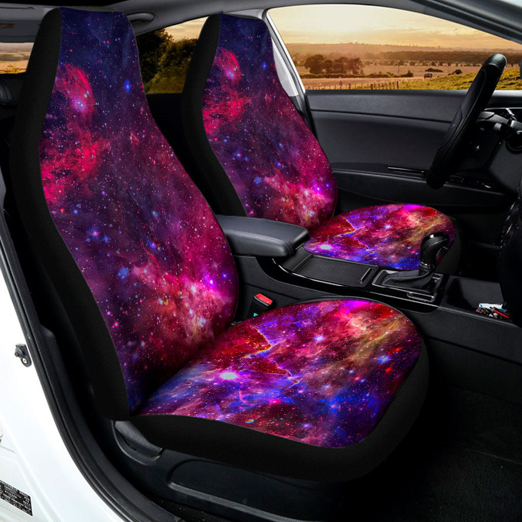 Red Purple Nebula Galaxy Space Print Universal Fit Car Seat Covers