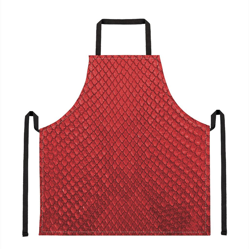 Red Python Snakeskin Print Apron