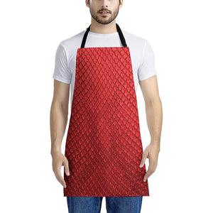 Red Python Snakeskin Print Apron