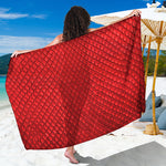 Red Python Snakeskin Print Beach Sarong Wrap