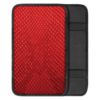 Red Python Snakeskin Print Car Center Console Cover