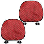 Red Python Snakeskin Print Car Headrest Covers