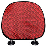 Red Python Snakeskin Print Car Headrest Covers