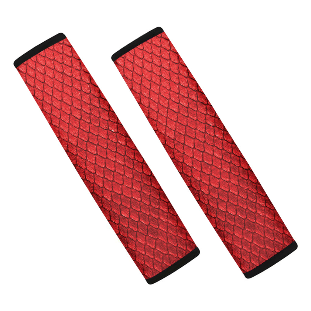 Red Python Snakeskin Print Car Seat Belt Covers
