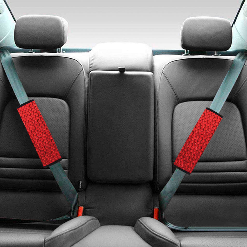Red Python Snakeskin Print Car Seat Belt Covers