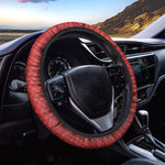 Red Python Snakeskin Print Car Steering Wheel Cover