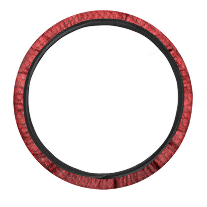 Red Python Snakeskin Print Car Steering Wheel Cover
