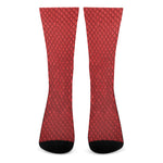 Red Python Snakeskin Print Crew Socks