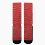Red Python Snakeskin Print Crew Socks