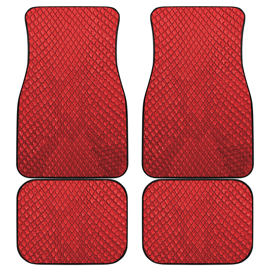Red Python Snakeskin Print Front and Back Car Floor Mats