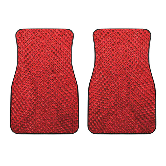Red Python Snakeskin Print Front Car Floor Mats