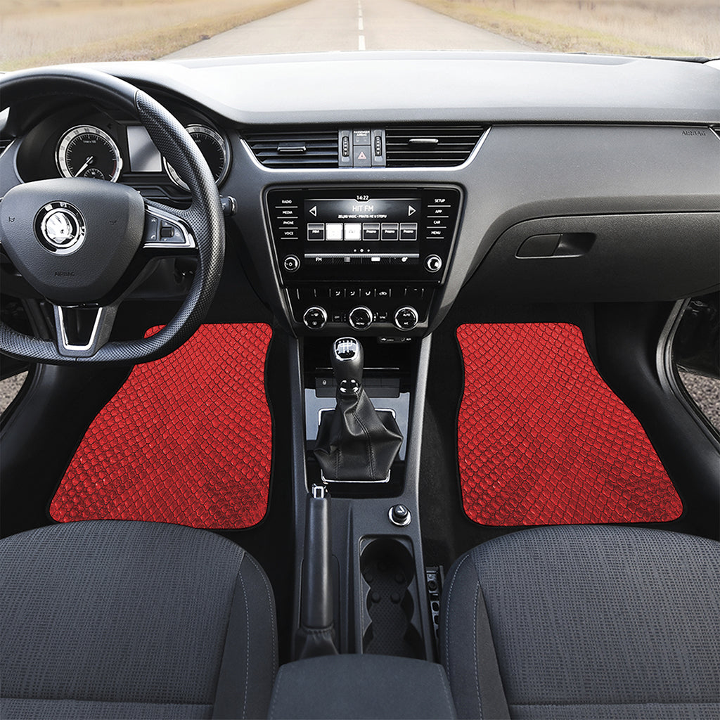 Red Python Snakeskin Print Front Car Floor Mats