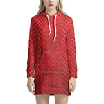 Red Python Snakeskin Print Hoodie Dress