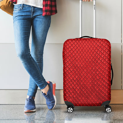 Red Python Snakeskin Print Luggage Cover