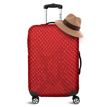 Red Python Snakeskin Print Luggage Cover