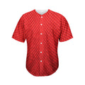 Red Python Snakeskin Print Men's Baseball Jersey