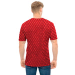 Red Python Snakeskin Print Men's T-Shirt