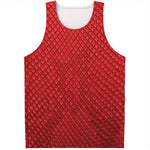 Red Python Snakeskin Print Men's Tank Top