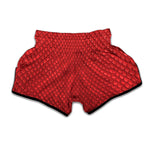 Red Python Snakeskin Print Muay Thai Boxing Shorts