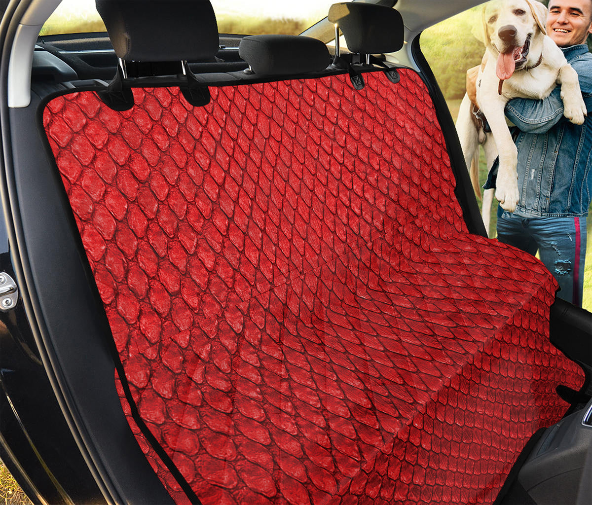 Red Python Snakeskin Print Pet Car Back Seat Cover