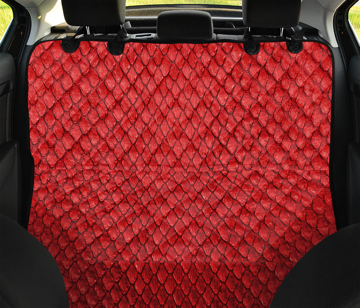 Red Python Snakeskin Print Pet Car Back Seat Cover