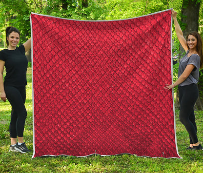 Red Python Snakeskin Print Quilt