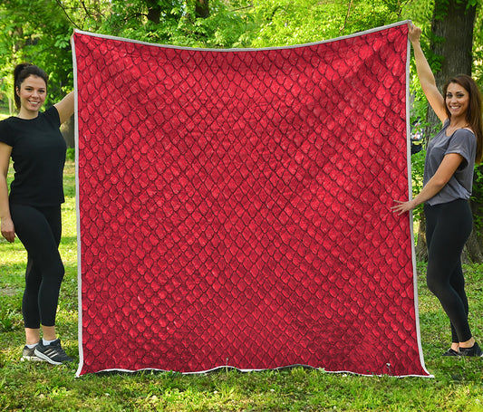 Red Python Snakeskin Print Quilt