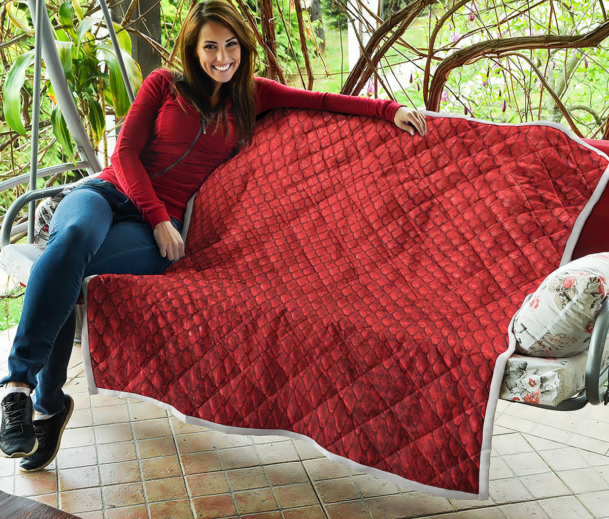 Red Python Snakeskin Print Quilt