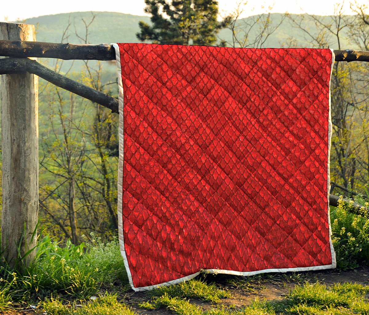 Red Python Snakeskin Print Quilt
