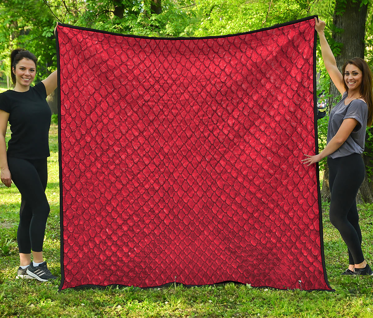 Red Python Snakeskin Print Quilt