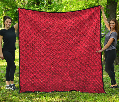 Red Python Snakeskin Print Quilt