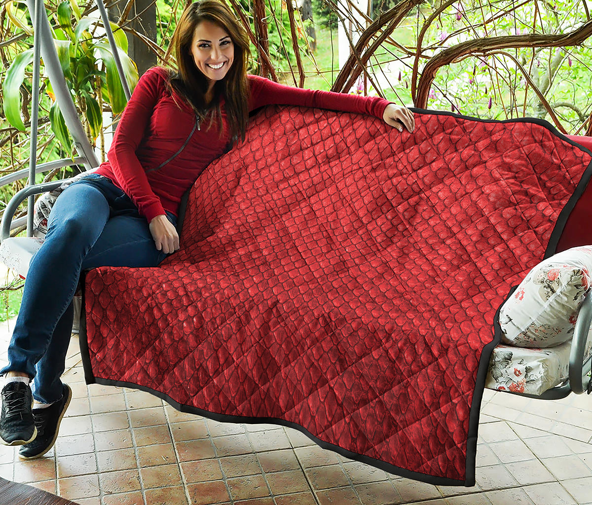 Red Python Snakeskin Print Quilt