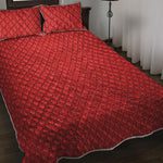 Red Python Snakeskin Print Quilt Bed Set