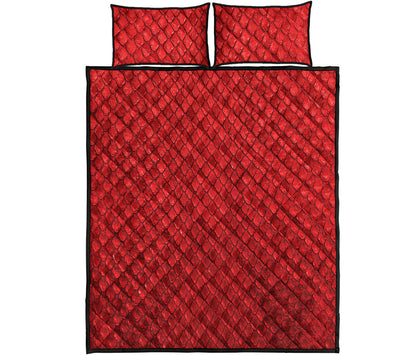 Red Python Snakeskin Print Quilt Bed Set