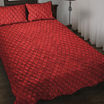 Red Python Snakeskin Print Quilt Bed Set
