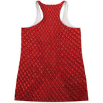 Red Python Snakeskin Print Women's Racerback Tank Top