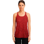 Red Python Snakeskin Print Women's Racerback Tank Top