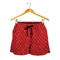 Red Python Snakeskin Print Women's Shorts