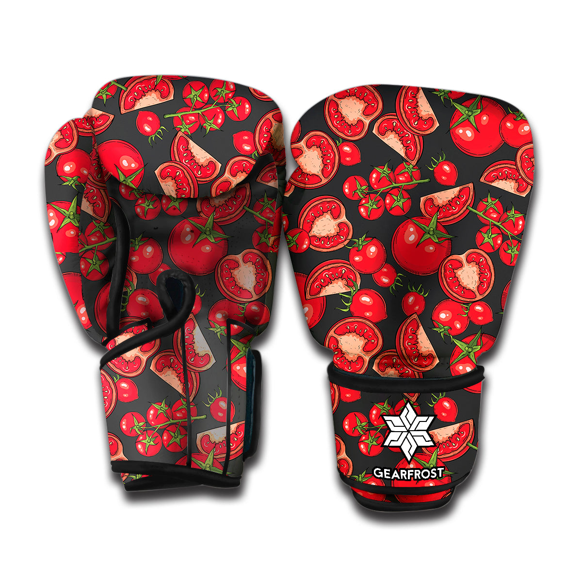 Red Ripe Tomatoes Pattern Print Boxing Gloves