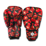 Red Ripe Tomatoes Pattern Print Boxing Gloves