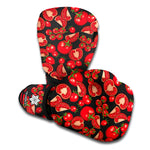 Red Ripe Tomatoes Pattern Print Boxing Gloves