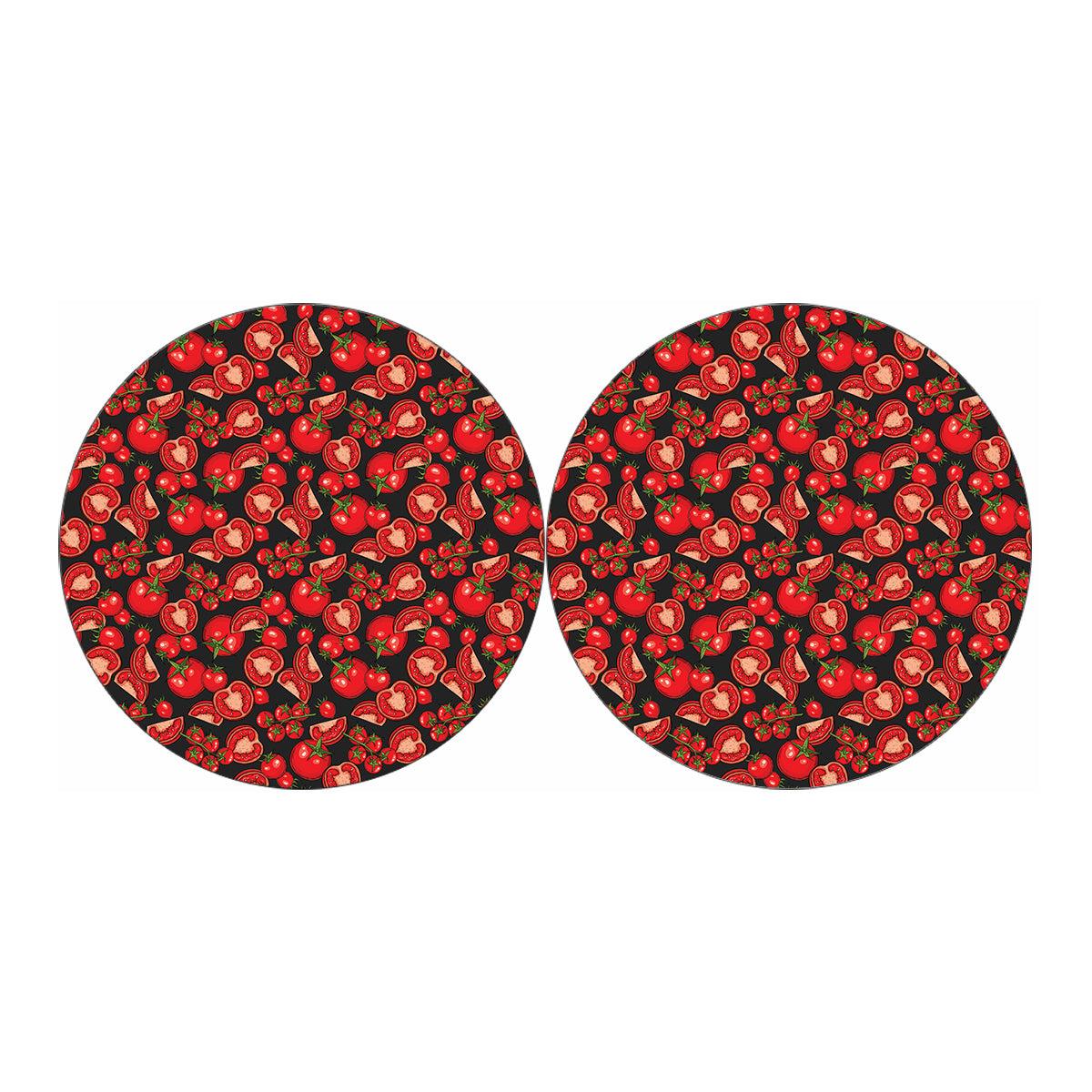 Red Ripe Tomatoes Pattern Print Car Coasters