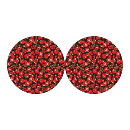 Red Ripe Tomatoes Pattern Print Car Coasters